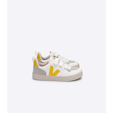 Veja V-10 CWL Kids' Shoes White/Gold | NZ 787YXF